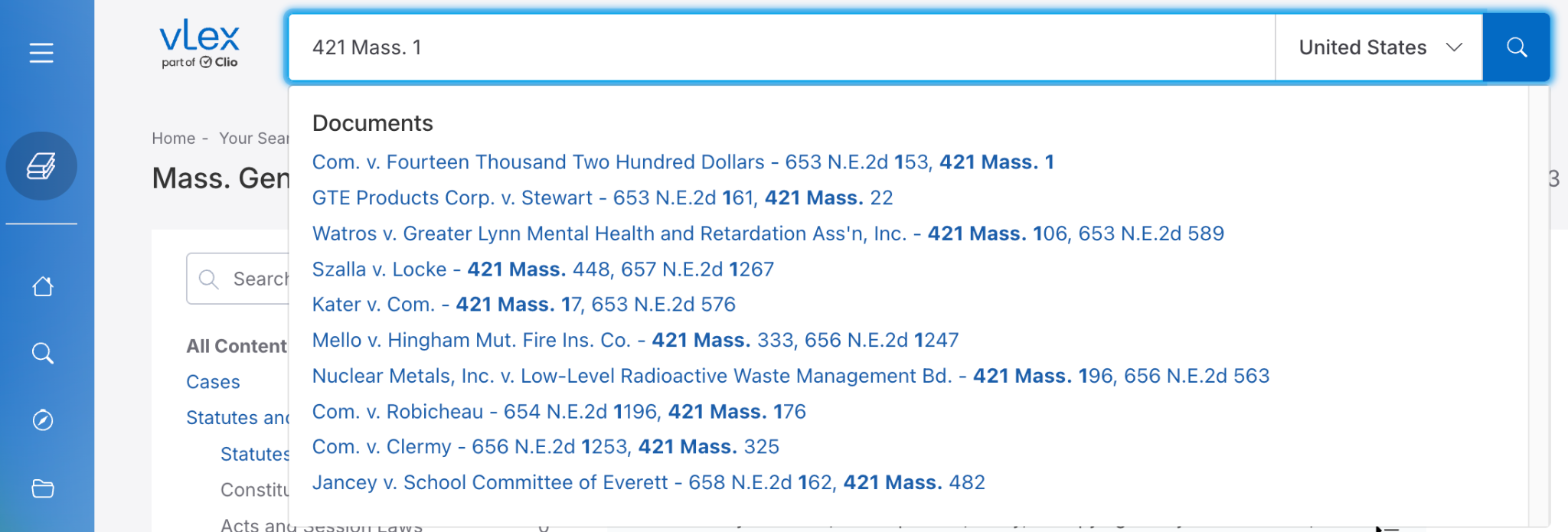 vLex case lookup